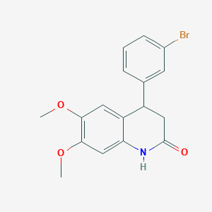 molecular formula C17H16BrNO3 B4130987 4-(3-BROMOPHENYL)-6,7-DIMETHOXY-1,2,3,4-TETRAHYDROQUINOLIN-2-ONE 