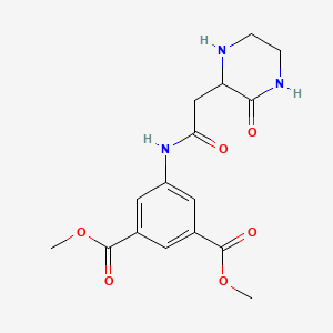 molecular formula C16H19N3O6 B4131156 Methyl 3-(methoxycarbonyl)-5-[2-(3-oxopiperazin-2-yl)acetylamino]benzoate 