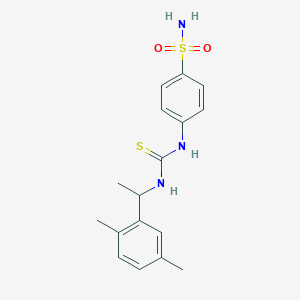 molecular formula C17H21N3O2S2 B4131177 1-[1-(2,5-Dimethylphenyl)ethyl]-3-(4-sulfamoylphenyl)thiourea 