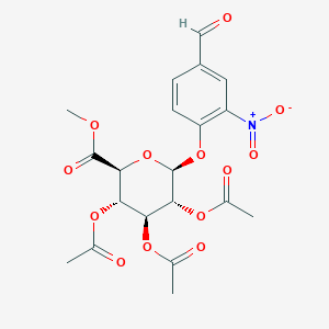 molecular formula C20H21NO13 B041312 Me-triacetyl-beta-D-glucopyranuronate-Ph-ald-NO2 CAS No. 148579-93-5