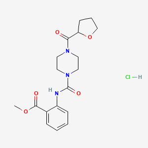 molecular formula C18H24ClN3O5 B4131336 Methyl 2-[[4-(oxolane-2-carbonyl)piperazine-1-carbonyl]amino]benzoate;hydrochloride 