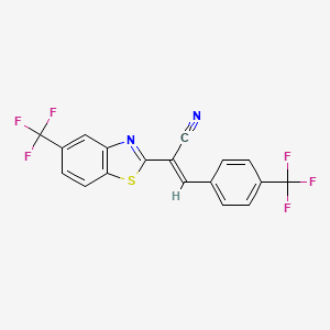 molecular formula C18H8F6N2S B4131369 (E)-2-[5-(trifluoromethyl)-1,3-benzothiazol-2-yl]-3-[4-(trifluoromethyl)phenyl]prop-2-enenitrile 