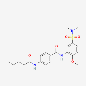 molecular formula C23H31N3O5S B4131455 N-[5-(diethylsulfamoyl)-2-methoxyphenyl]-4-(pentanoylamino)benzamide 