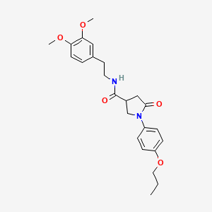 molecular formula C24H30N2O5 B4131519 N-[2-(3,4-dimethoxyphenyl)ethyl]-5-oxo-1-(4-propoxyphenyl)pyrrolidine-3-carboxamide CAS No. 443636-23-5