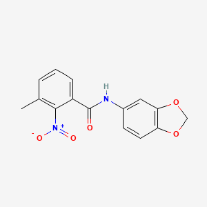 molecular formula C15H12N2O5 B4131524 N-(1,3-benzodioxol-5-yl)-3-methyl-2-nitrobenzamide 