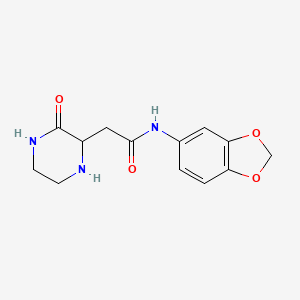 molecular formula C13H15N3O4 B4131573 N-(1,3-benzodioxol-5-yl)-2-(3-oxopiperazin-2-yl)acetamide 