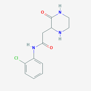 molecular formula C12H14ClN3O2 B4131800 N-(2-chlorophenyl)-2-(3-oxopiperazin-2-yl)acetamide 