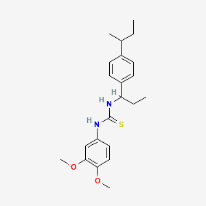 molecular formula C22H30N2O2S B4131822 1-{1-[4-(Butan-2-yl)phenyl]propyl}-3-(3,4-dimethoxyphenyl)thiourea 