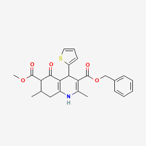 molecular formula C25H25NO5S B4131877 3-Benzyl 6-methyl 2,7-dimethyl-5-oxo-4-(thiophen-2-yl)-1,4,5,6,7,8-hexahydroquinoline-3,6-dicarboxylate 
