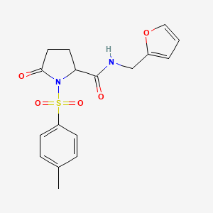 molecular formula C17H18N2O5S B4131913 N-(furan-2-ylmethyl)-1-[(4-methylphenyl)sulfonyl]-5-oxoprolinamide 