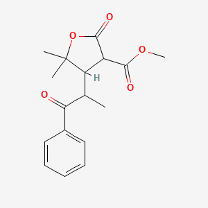 molecular formula C17H20O5 B4131934 Methyl 5,5-dimethyl-2-oxo-4-(1-oxo-1-phenylpropan-2-yl)tetrahydrofuran-3-carboxylate 