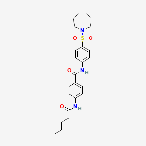 molecular formula C24H31N3O4S B4132033 N-[4-(azepan-1-ylsulfonyl)phenyl]-4-(pentanoylamino)benzamide 