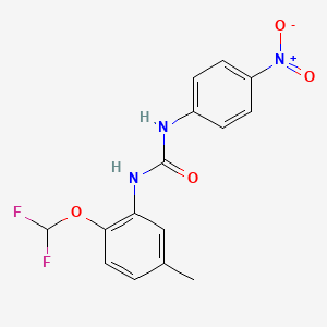 molecular formula C15H13F2N3O4 B4132211 1-[2-(Difluoromethoxy)-5-methylphenyl]-3-(4-nitrophenyl)urea 