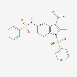 B413223 N-(3-acetyl-2-methyl-1-(phenylsulfonyl)-1H-indol-5-yl)benzenesulfonamide CAS No. 102591-12-8