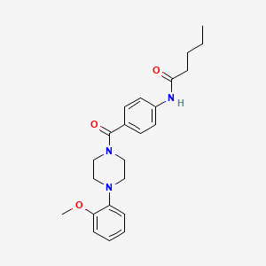 molecular formula C23H29N3O3 B4132239 N-{4-[4-(2-METHOXYPHENYL)PIPERAZINE-1-CARBONYL]PHENYL}PENTANAMIDE 