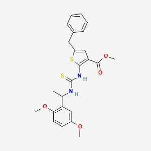 molecular formula C24H26N2O4S2 B4132246 Methyl 5-benzyl-2-({[1-(2,5-dimethoxyphenyl)ethyl]carbamothioyl}amino)thiophene-3-carboxylate 
