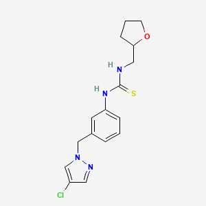 molecular formula C16H19ClN4OS B4132389 1-[3-[(4-Chloropyrazol-1-yl)methyl]phenyl]-3-(oxolan-2-ylmethyl)thiourea 