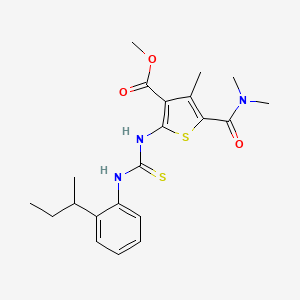 molecular formula C21H27N3O3S2 B4132401 Methyl 2-({[2-(butan-2-yl)phenyl]carbamothioyl}amino)-5-(dimethylcarbamoyl)-4-methylthiophene-3-carboxylate 
