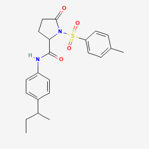 molecular formula C22H26N2O4S B4132402 N-[4-(butan-2-yl)phenyl]-1-[(4-methylphenyl)sulfonyl]-5-oxoprolinamide 