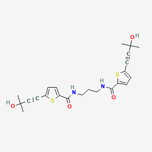 molecular formula C23H26N2O4S2 B4132413 N,N'-propane-1,3-diylbis[5-(3-hydroxy-3-methylbut-1-yn-1-yl)thiophene-2-carboxamide] 