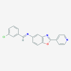 N-(3-chlorobenzylidene)-N-[2-(4-pyridinyl)-1,3-benzoxazol-5-yl]amine
