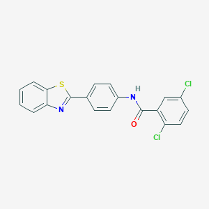 molecular formula C20H12Cl2N2OS B413246 N-[4-(1,3-benzothiazol-2-yl)phenyl]-2,5-dichlorobenzamide 