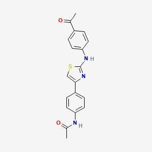 molecular formula C19H17N3O2S B4132570 N-[4-[2-(4-acetylanilino)-1,3-thiazol-4-yl]phenyl]acetamide 