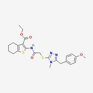 molecular formula C24H28N4O4S2 B4132621 ethyl 2-[({[5-(4-methoxybenzyl)-4-methyl-4H-1,2,4-triazol-3-yl]thio}acetyl)amino]-4,5,6,7-tetrahydro-1-benzothiophene-3-carboxylate 