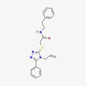 molecular formula C21H22N4OS B4132675 N-(2-phenylethyl)-2-{[5-phenyl-4-(prop-2-en-1-yl)-4H-1,2,4-triazol-3-yl]sulfanyl}acetamide 