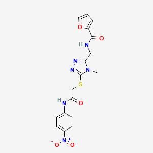 molecular formula C17H16N6O5S B4132681 N-{[4-methyl-5-({2-[(4-nitrophenyl)amino]-2-oxoethyl}sulfanyl)-4H-1,2,4-triazol-3-yl]methyl}furan-2-carboxamide 
