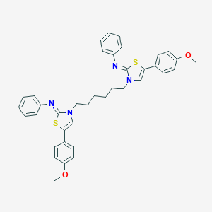 molecular formula C38H38N4O2S2 B413272 N-(5-(4-methoxyphenyl)-3-[6-(5-(4-methoxyphenyl)-2-(phenylimino)-1,3-thiazol-3(2H)-yl)hexyl]-1,3-thiazol-2(3H)-ylidene)-N-phenylamine 