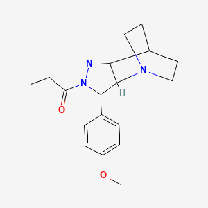 molecular formula C18H23N3O2 B4132730 1-[3-(4-Methoxyphenyl)-1,4,5-triazatricyclo[5.2.2.02,6]undec-5-en-4-yl]propan-1-one 
