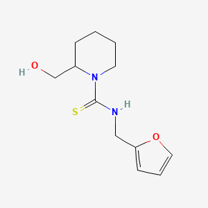 molecular formula C12H18N2O2S B4132752 N-(furan-2-ylmethyl)-2-(hydroxymethyl)piperidine-1-carbothioamide 