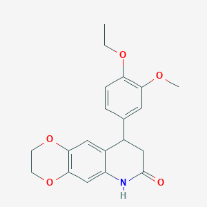 molecular formula C20H21NO5 B4132832 9-(4-ETHOXY-3-METHOXYPHENYL)-2H,3H,6H,7H,8H,9H-[1,4]DIOXINO[2,3-G]QUINOLIN-7-ONE 