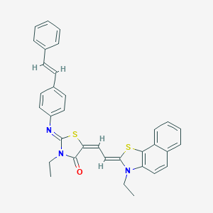3-ethyl-5-[2-(3-ethylnaphtho[2,1-d][1,3]thiazol-2(3H)-ylidene)ethylidene]-2-{[4-(2-phenylvinyl)phenyl]imino}-1,3-thiazolidin-4-one