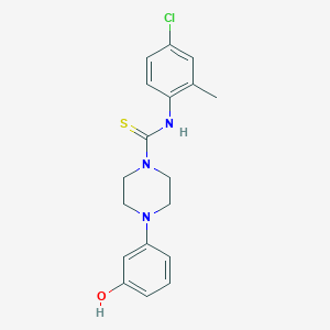 molecular formula C18H20ClN3OS B4132930 N-(4-CHLORO-2-METHYLPHENYL)-4-(3-HYDROXYPHENYL)TETRAHYDRO-1(2H)-PYRAZINECARBOTHIOAMIDE 
