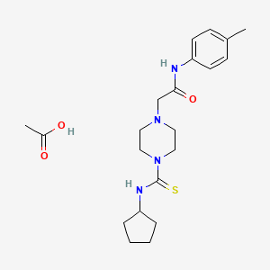 molecular formula C21H32N4O3S B4132936 acetic acid;2-[4-(cyclopentylcarbamothioyl)piperazin-1-yl]-N-(4-methylphenyl)acetamide 