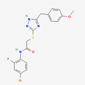 molecular formula C18H16BrFN4O2S B4132955 N-(4-bromo-2-fluorophenyl)-2-{[5-(4-methoxybenzyl)-4H-1,2,4-triazol-3-yl]sulfanyl}acetamide 
