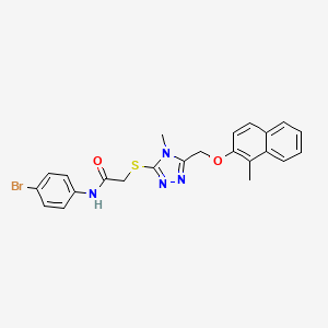 molecular formula C23H21BrN4O2S B4132994 N-(4-bromophenyl)-2-[(4-methyl-5-{[(1-methylnaphthalen-2-yl)oxy]methyl}-4H-1,2,4-triazol-3-yl)sulfanyl]acetamide 