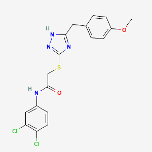 molecular formula C18H16Cl2N4O2S B4133097 N-(3,4-dichlorophenyl)-2-{[5-(4-methoxybenzyl)-4H-1,2,4-triazol-3-yl]sulfanyl}acetamide 