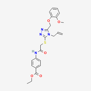 molecular formula C24H26N4O5S B4133119 Ethyl 4-[[2-[[5-[(2-methoxyphenoxy)methyl]-4-prop-2-enyl-1,2,4-triazol-3-yl]sulfanyl]acetyl]amino]benzoate 