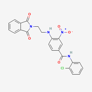 molecular formula C23H17ClN4O5 B4133135 N-(2-chlorophenyl)-4-[2-(1,3-dioxoisoindol-2-yl)ethylamino]-3-nitrobenzamide 