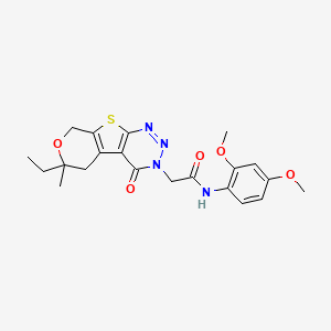 molecular formula C21H24N4O5S B4133162 N-(2,4-dimethoxyphenyl)-2-(12-ethyl-12-methyl-3-oxo-11-oxa-8-thia-4,5,6-triazatricyclo[7.4.0.02,7]trideca-1(9),2(7),5-trien-4-yl)acetamide 