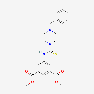 molecular formula C22H25N3O4S B4133182 DIMETHYL 5-{[(4-BENZYLPIPERAZINO)CARBOTHIOYL]AMINO}ISOPHTHALATE 
