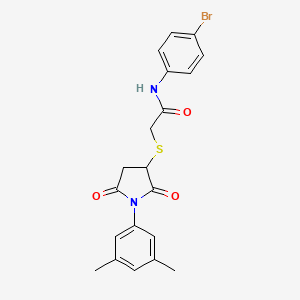 molecular formula C20H19BrN2O3S B4133185 N-(4-bromophenyl)-2-[1-(3,5-dimethylphenyl)-2,5-dioxopyrrolidin-3-yl]sulfanylacetamide 