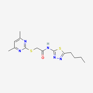 molecular formula C14H19N5OS2 B4133252 N-(5-butyl-1,3,4-thiadiazol-2-yl)-2-[(4,6-dimethylpyrimidin-2-yl)sulfanyl]acetamide 