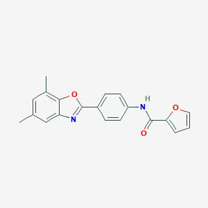 molecular formula C20H16N2O3 B413328 N-[4-(5,7-dimethyl-1,3-benzoxazol-2-yl)phenyl]furan-2-carboxamide 