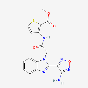 molecular formula C17H14N6O4S B4133290 METHYL 3-{2-[2-(4-AMINO-1,2,5-OXADIAZOL-3-YL)-1H-1,3-BENZODIAZOL-1-YL]ACETAMIDO}THIOPHENE-2-CARBOXYLATE 
