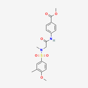 molecular formula C19H22N2O6S B4133314 methyl 4-({N-[(4-methoxy-3-methylphenyl)sulfonyl]-N-methylglycyl}amino)benzoate 