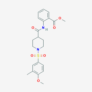 molecular formula C22H26N2O6S B4133322 Methyl 2-[[1-(4-methoxy-3-methylphenyl)sulfonylpiperidine-4-carbonyl]amino]benzoate 